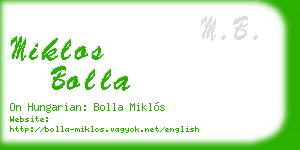 miklos bolla business card