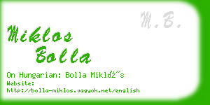 miklos bolla business card